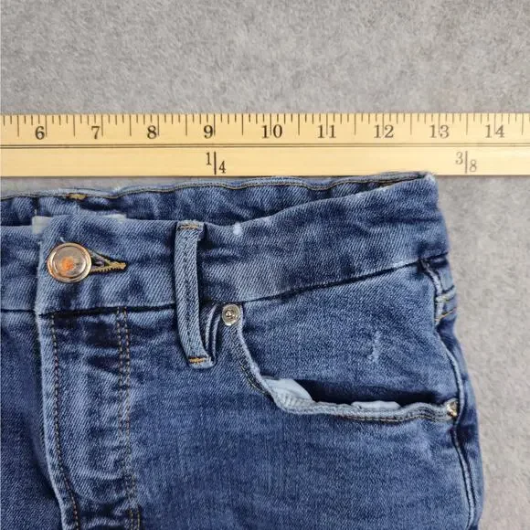 Good American Jeans Womens Size 6/28 Skinny Distressed Knee Frayed Hem 26" Waist - Picture 13 of 16